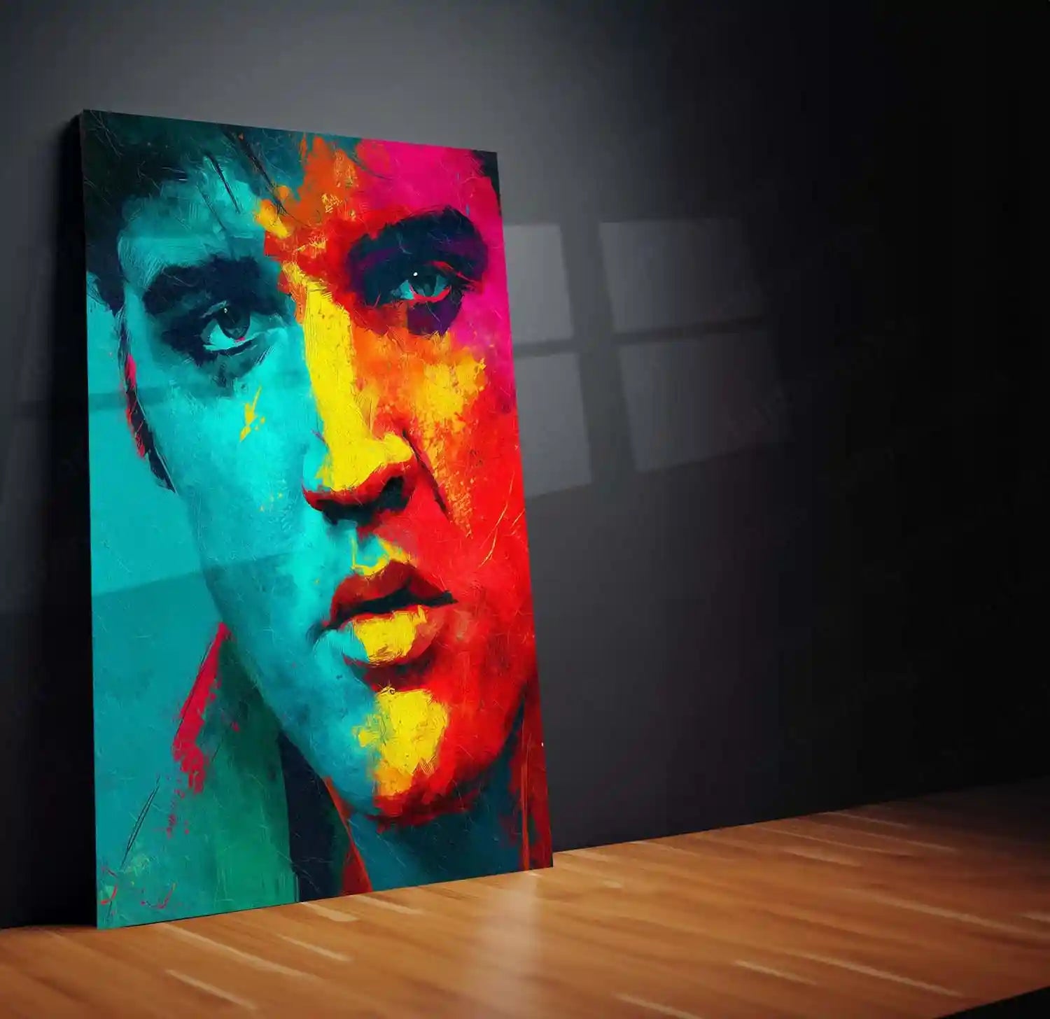 🎸 Elvis Presley Colorful Artistic Portrait – Metal frame | Retro