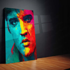 🎸 Elvis Presley Colorful Artistic Portrait – Metal frame | Retro Music Wall Art - TURTLEWINGS 