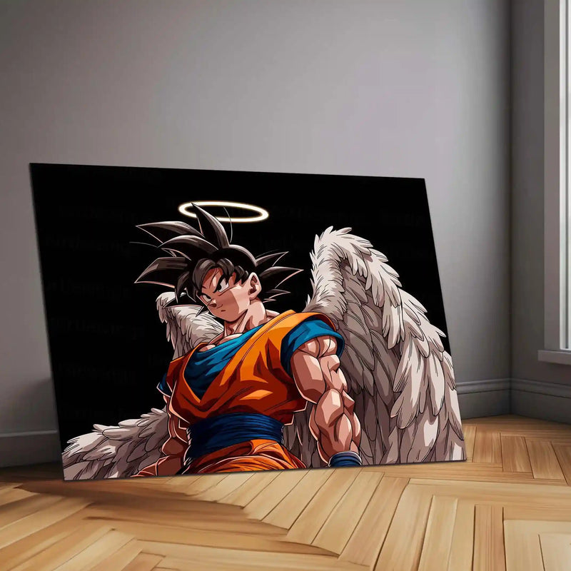 Anime Metal Frame | Angel Goku Metal Poster | Dragon Ball Z Wall Art | Divine Wings Goku Frame | Anime Room Decor - TURTLEWINGS 