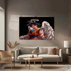 Anime Metal Frame | Angel Goku Metal Poster | Dragon Ball Z Wall Art | Divine Wings Goku Frame | Anime Room Decor - TURTLEWINGS 
