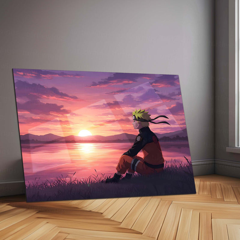 Anime Metal Poster | Sunset Naruto – The Journey of a Shinobi | Peace After Battle Metal Frame Poster