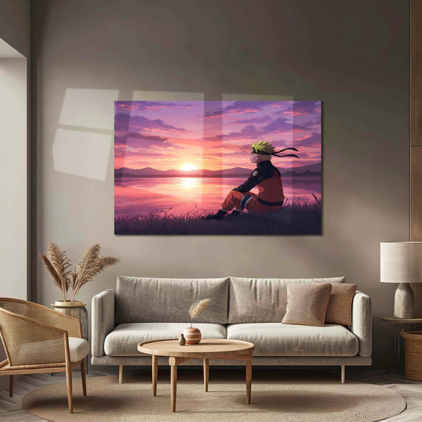 Anime Metal Poster | Sunset Naruto – The Journey of a Shinobi | Peace After Battle Metal Frame Poster