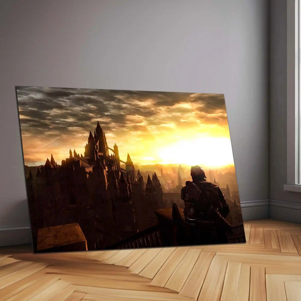 Anor Londo | City of Sunlight Gaming Metal Frame Golden Majesty, Fallen Glory & Eternal Challenge Wall Art - TURTLEWINGS 
