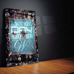 Another Day, Another W – Boxing Ring Victory Quote Metal Frame - TURTLEWINGS 