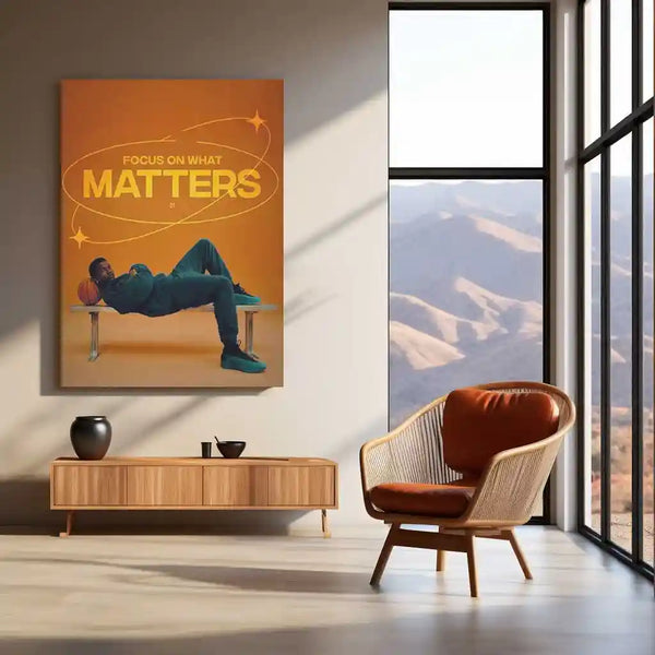 Quote Metal Poster | Anthony Edwards | “Focus On What Matters” | NBA Motivational Metal Poster Frame - TURTLEWINGS 