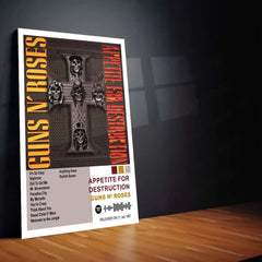 Guns N’ Roses Complete Collection | Set of 10 | Set of 8 | Set of 4 | Album Posters Metal Frames Hard Rock Legends. Raw Energy. Timeless Stage Power. - TURTLEWINGS 