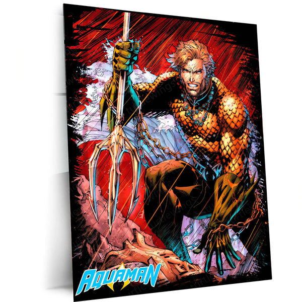 Aquaman – DC Superhero Metal Poster | King of Atlantis Wall Frame | Justice League Art