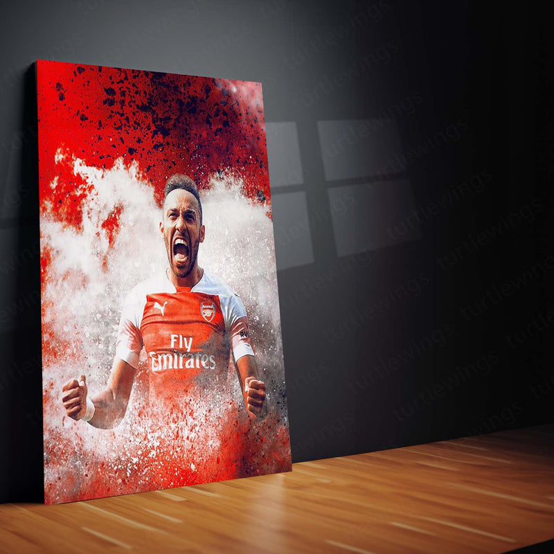 Arsenal Player Celebration – Red Kit with Emirates & Puma Logo – Metal Frame | Iconic Gunners Wall Art - TURTLEWINGS 