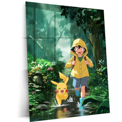 Anime Metal Poster | Ash & Pikachu Metal Poster – Pokemon Trainer’s Journey