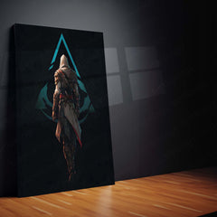 Games Metal Poster | Assassin’s Creed Minimalist – Hooded Assassin Back View Metal Poster | Gaming Wall Frame