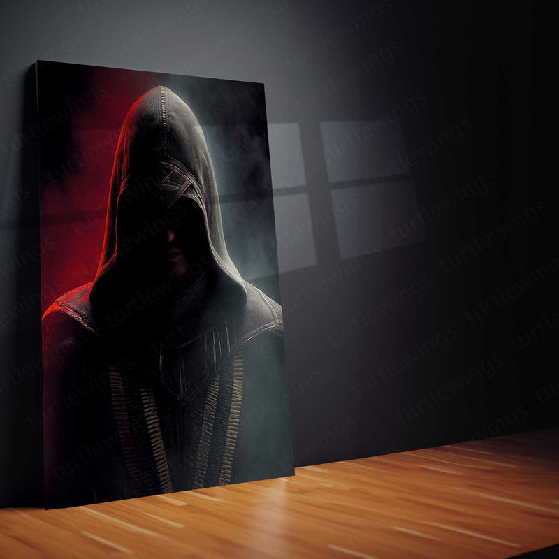 Game Metal Poster | Assassin’s Creed Metal Poster | Hooded Assassin Sunset Wall Art | Legendary Gaming Metal Frame 01