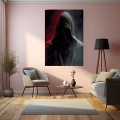 Game Metal Poster | Assassin’s Creed Metal Poster | Hooded Assassin Sunset Wall Art | Legendary Gaming Metal Frame 01