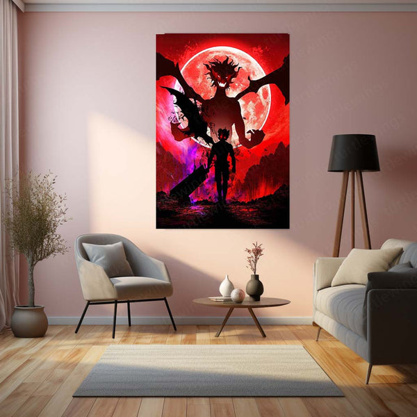 Asta Black Clover Anime Poster | Metal Frame Wall Art for Shonen Fans