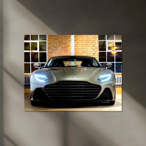 Aston Martin DBS Superleggera – Sleek Supercar Neon LED Metal Poster | Luxury Car Wall Frame
