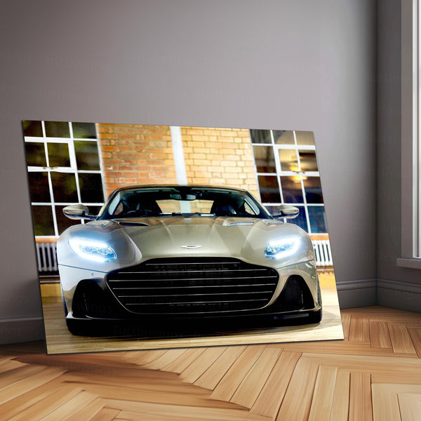 Aston Martin DBS Superleggera – Sleek Supercar Neon LED Metal Poster | Luxury Car Wall Frame