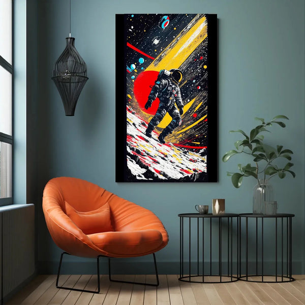 Astronaut Metal Poster Cosmic Space Adventure Wall Art (1) - TURTLEWINGS 