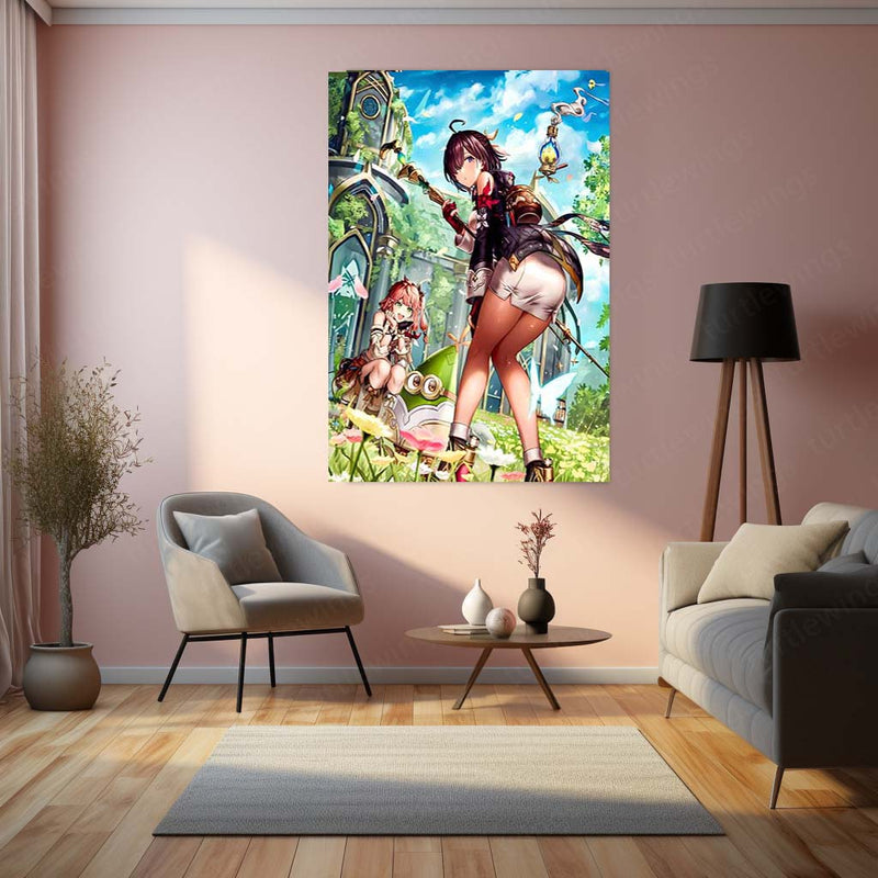 Anime Metal Poster | Atelier Yuma – Bloom of Serenity | Aesthetic Fantasy Metal Frame Poster 01