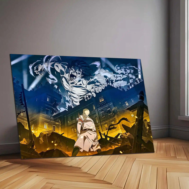 Anime Metal Poster | Attack on Titan – Eren vs Reiner Showdown