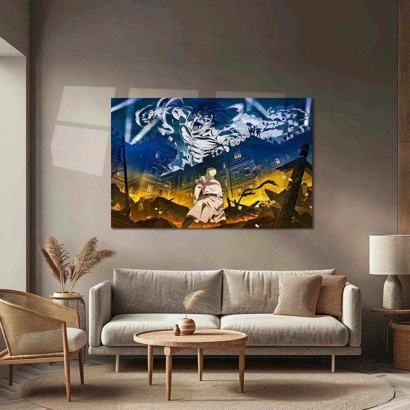 Anime Metal Poster | Attack on Titan – Eren vs Reiner Showdown