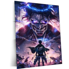 Anime Metal Poster | Attack on Titan – Stand Your Ground | Epic Anime Metal Frame Dark Resolve & Survival Instinct Wall Art | Legendary Anime Metal Poster - TURTLEWINGS 