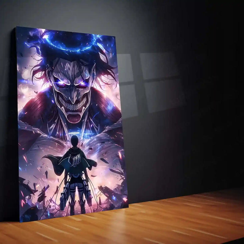 Anime Metal Poster | Attack on Titan – Stand Your Ground | Epic Anime Metal Frame Dark Resolve & Survival Instinct Wall Art | Legendary Anime Metal Poster - TURTLEWINGS 