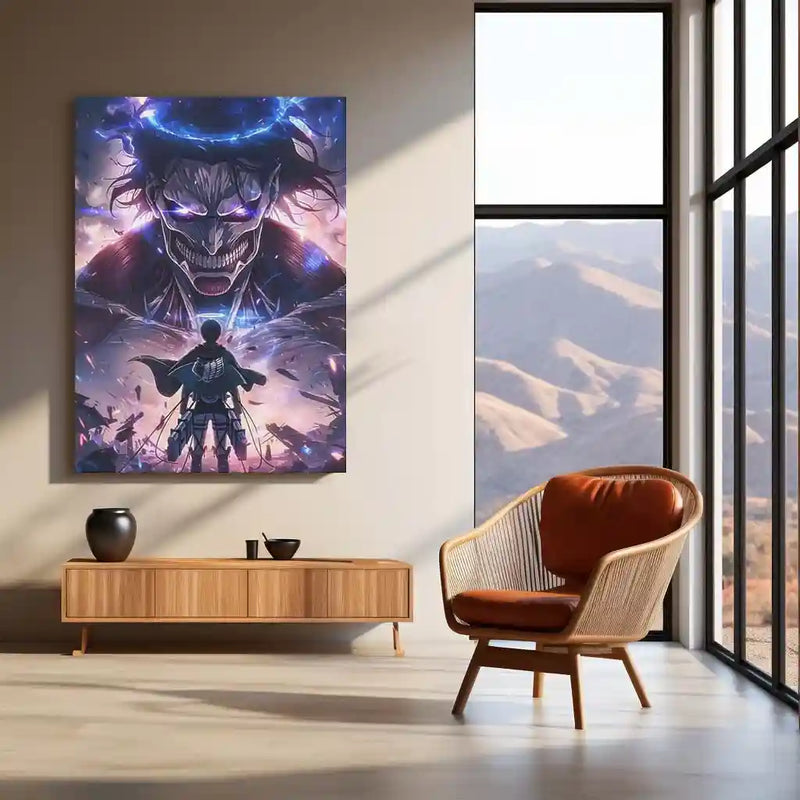 Anime Metal Poster | Attack on Titan – Stand Your Ground | Epic Anime Metal Frame Dark Resolve & Survival Instinct Wall Art | Legendary Anime Metal Poster - TURTLEWINGS 