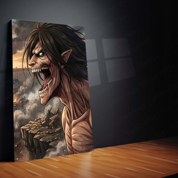 Anime Metal Poster Set of 3 | Attack on Titan | Eren Founding Titan Battle Wall Art