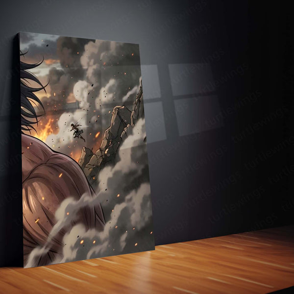 Anime Metal Poster Set of 3 | Attack on Titan | Eren Founding Titan Battle Wall Art
