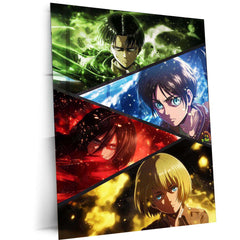 Attack on Titan Metal Poster | Anime Wall Frame Featuring Eren, Titans & Epic Action 01