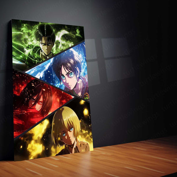 Attack on Titan Metal Poster | Anime Wall Frame Featuring Eren, Titans & Epic Action 01