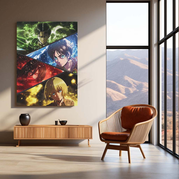 Attack on Titan Metal Poster | Anime Wall Frame Featuring Eren, Titans & Epic Action 01