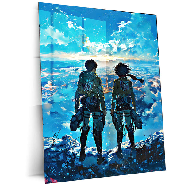 Attack on Titan: Glory – Epic Anime Metal Poster | Eren Yeager & Survey Corps Wall Frame