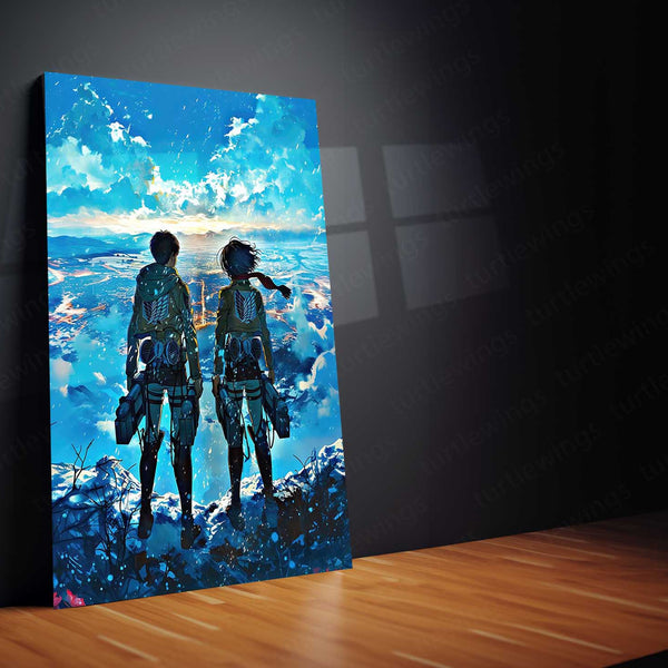 Attack on Titan: Glory – Epic Anime Metal Poster | Eren Yeager & Survey Corps Wall Frame