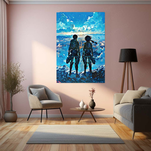 Attack on Titan: Glory – Epic Anime Metal Poster | Eren Yeager & Survey Corps Wall Frame