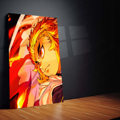 Anime Metal Poster Set of 3 | Kyojuro Rengoku Flame Hashira Fiery Sword Triptych Wall Art – product image 3