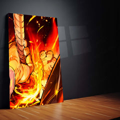 Anime Metal Poster Set of 3 | Kyojuro Rengoku Flame Hashira Fiery Sword Triptych Wall Art – product image 5