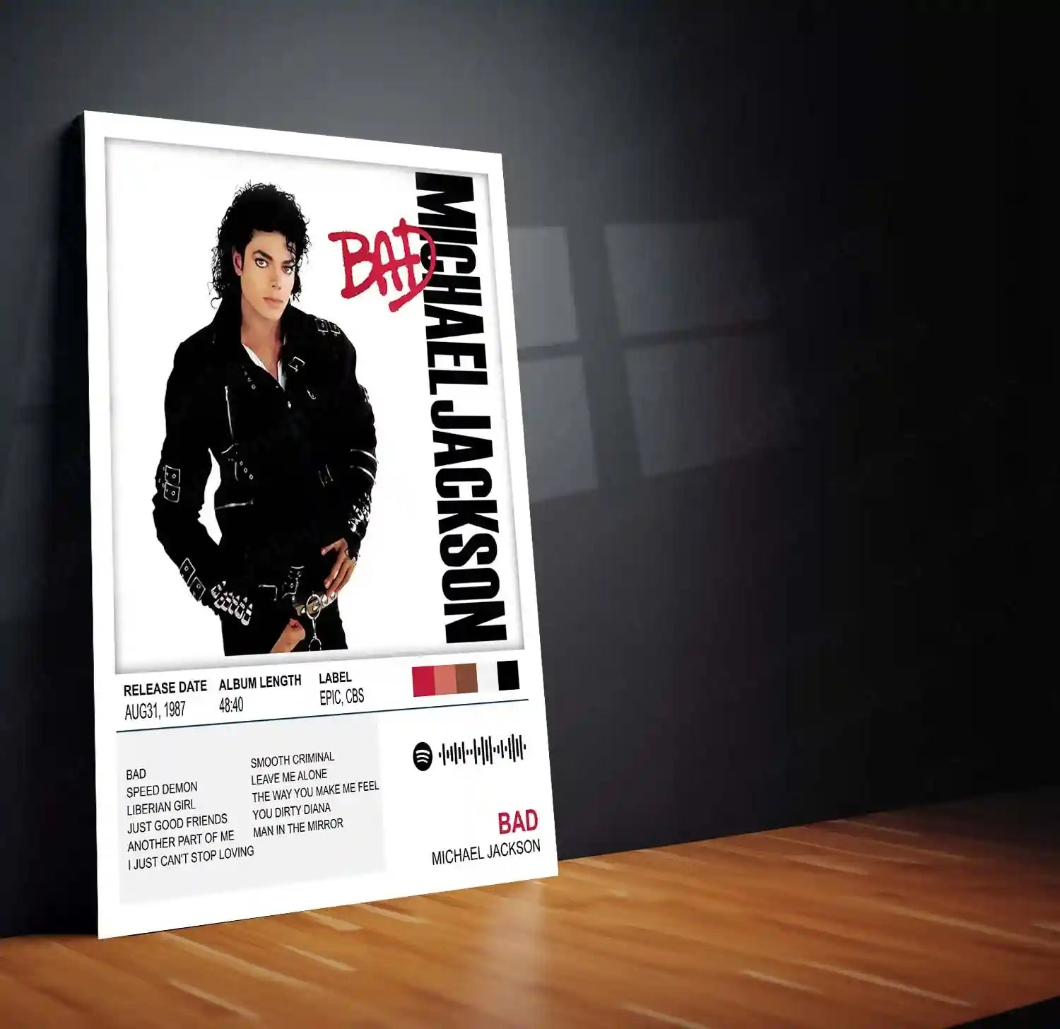 Bad – Michael Jackson | Iconic Album Cover Metal Poster | HD Metal