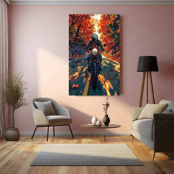 Bike Art Metal Poster – Stylish Motorcycle Wall Art | Biker & Speed Enthusiast Decor - TURTLEWINGS 