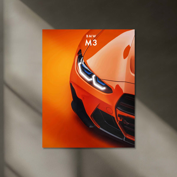 BMW M3 Neon LED Metal Frame | Iconic Sports Car Wall Art | Glowing Garage & Room Decor