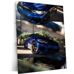 Car Metal Poster | BMW M340i | Modern Performance & Everyday Power Metal Frame - TURTLEWINGS 