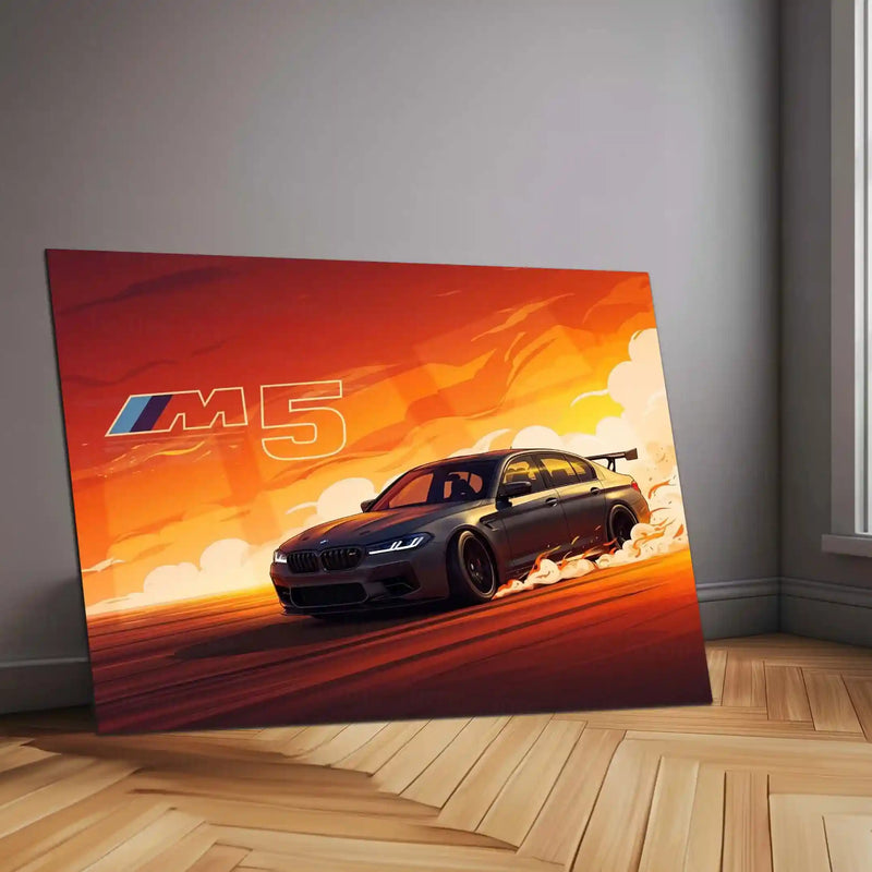 BMW M5 | High-Performance Street Beast Metal Frame Precision Engineering, Power & Speed Wall Art - TURTLEWINGS 