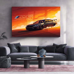 BMW M5 | High-Performance Street Beast Metal Frame Precision Engineering, Power & Speed Wall Art - TURTLEWINGS 
