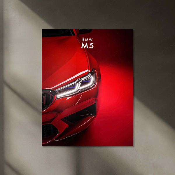 BMW M5 Neon LED Metal Frame | Iconic Sports Car Wall Art | Glowing Garage & Room Decor
