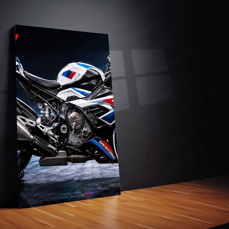 Bike Metal Poster Set of 3 | BMW S1000RR Track Weapon Racing Triptych Wall Art