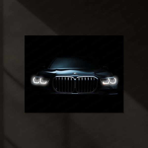 BMW 7 Series – Precision in the Dark | Neon LED Metal Poster | Luxury Redefined in Motion