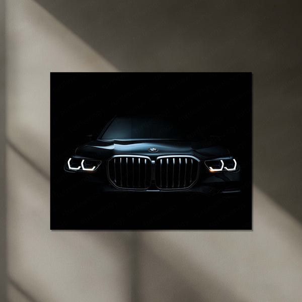 BMW 7 Series – Precision in the Dark | Neon LED Metal Poster | Luxury Redefined in Motion