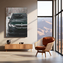 BMW Alpina B3 Touring – Green Edition Neon LED Metal Poster | Luxury Performance Wagon Wall Frame