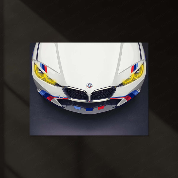 BMW 3.0 CSL Neon LED Metal Poster | The Batmobile Legend | Heritage Racing Glow Frame