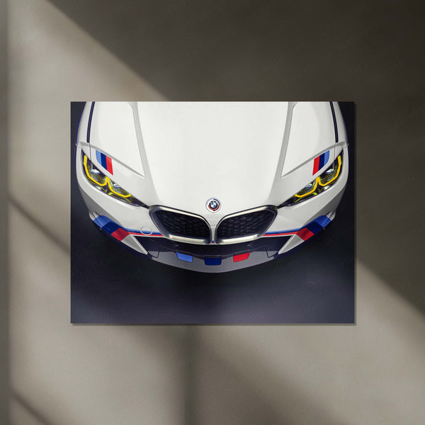 BMW 3.0 CSL Neon LED Metal Poster | The Batmobile Legend | Heritage Racing Glow Frame