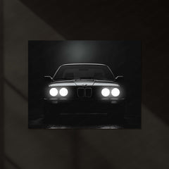 BMW Classic E30 – Icon of Shadows | Retro Performance Legend | Neon LED Metal Frame Poster